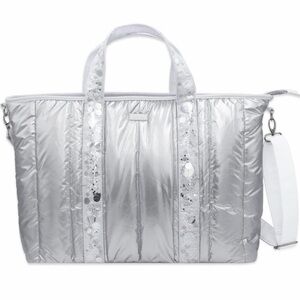 Packed Party Silver Quilted Weekender Bag